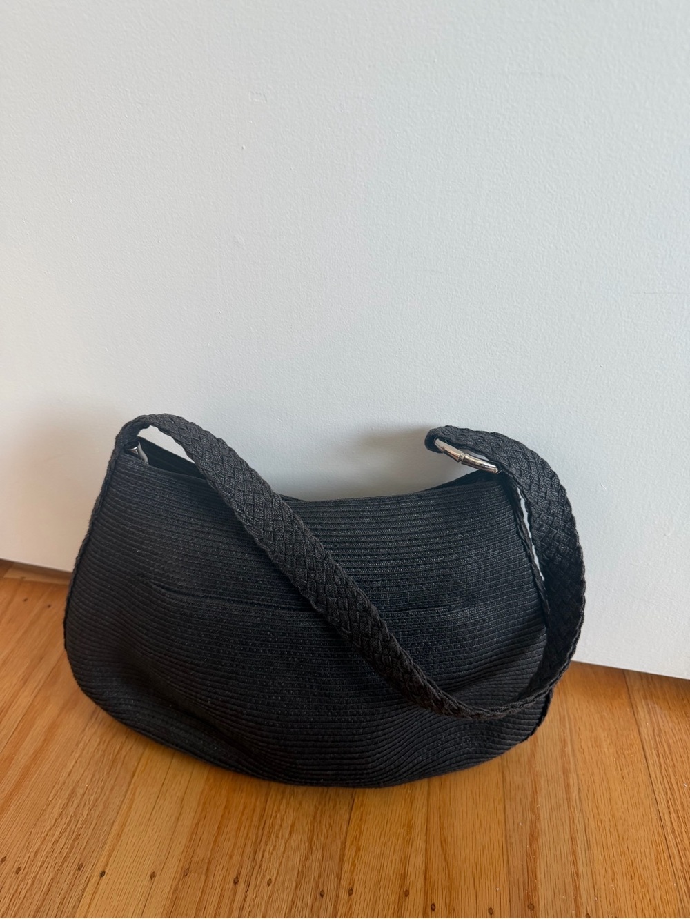 Talbots Black Braided-Handle Shoulder Bag